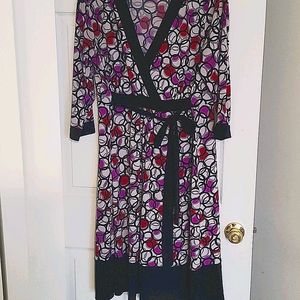 Alfani 1X faux wrap w purple & maroon circles